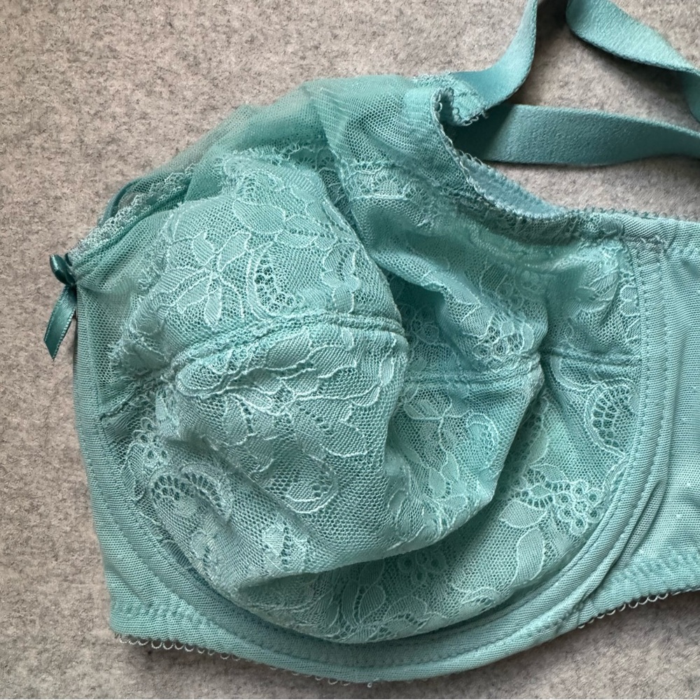 Wacoal Retro Chic Lace Underwire Bra and Panty Set - Teal - Picture 2 of 12